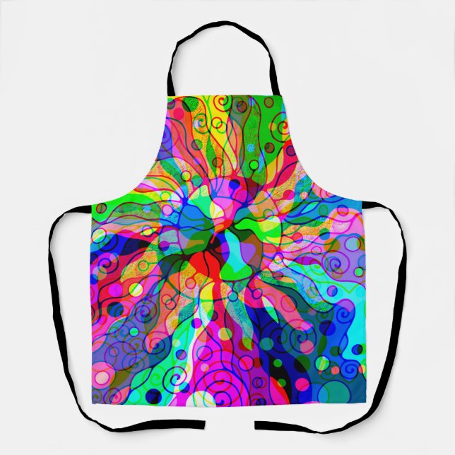 Sketching Fantasy Art - Abstract Neon Shift 1 Apron (Front)