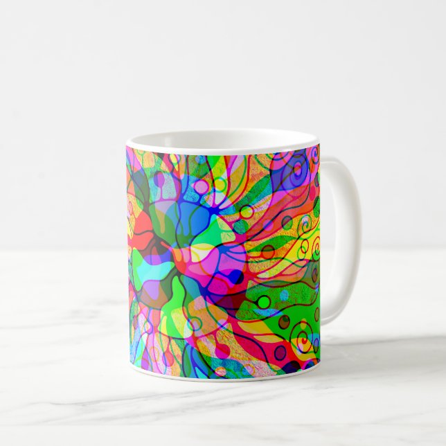 Sketching Fantasy Art - Abstract Neon Shift 1 Coffee Mug (Front Right)
