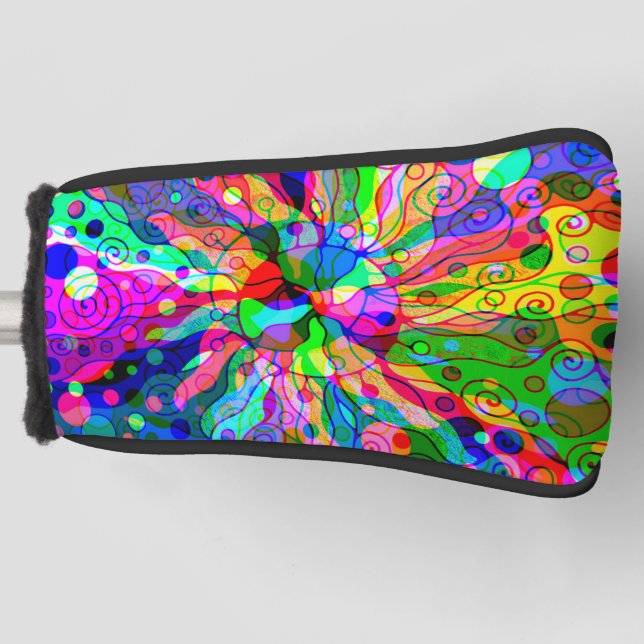 Sketching Fantasy Art - Abstract Neon Shift 1 Golf Head Cover (Front)