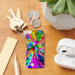 Sketching Fantasy Art - Abstract Neon Shift 1 Key Ring