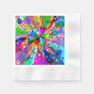 Sketching Fantasy Art - Abstract Neon Shift 1 Napkin