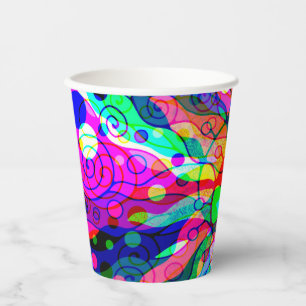 Sketching Fantasy Art - Abstract Neon Shift 1 Paper Cups