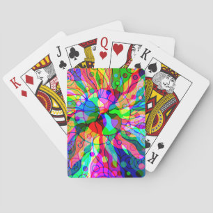 Sketching Fantasy Art - Abstract Neon Shift 1 Playing Cards