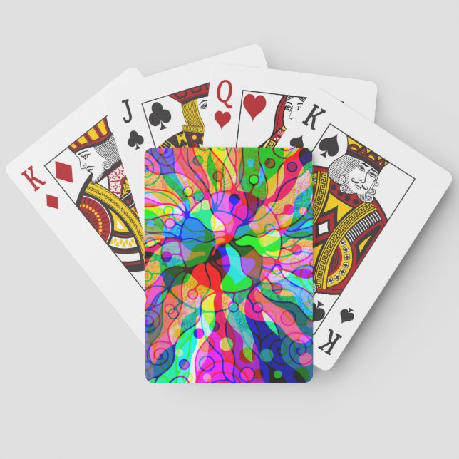 Sketching Fantasy Art - Abstract Neon Shift 1 Playing Cards (Back)