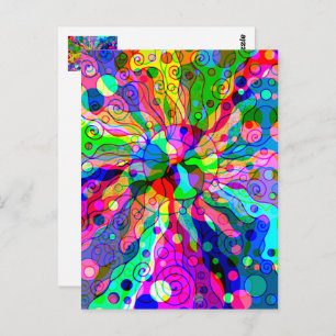 Sketching Fantasy Art - Abstract Neon Shift 1 Postcard