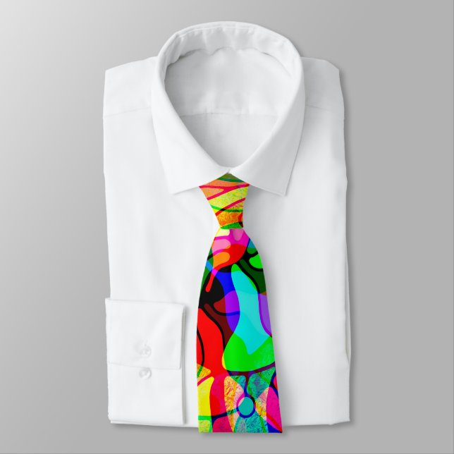 Sketching Fantasy Art - Abstract Neon Shift 1 Tie (Tied)