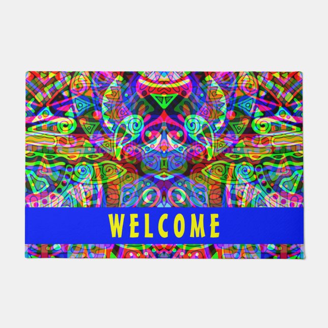 Sketching Fantasy Art - Abstract Neon Shift 3 Doormat (Front)