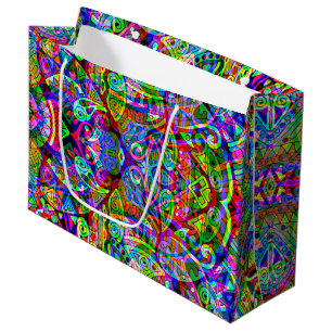 Sketching Fantasy Art - Abstract Neon Shift 3 Large Gift Bag