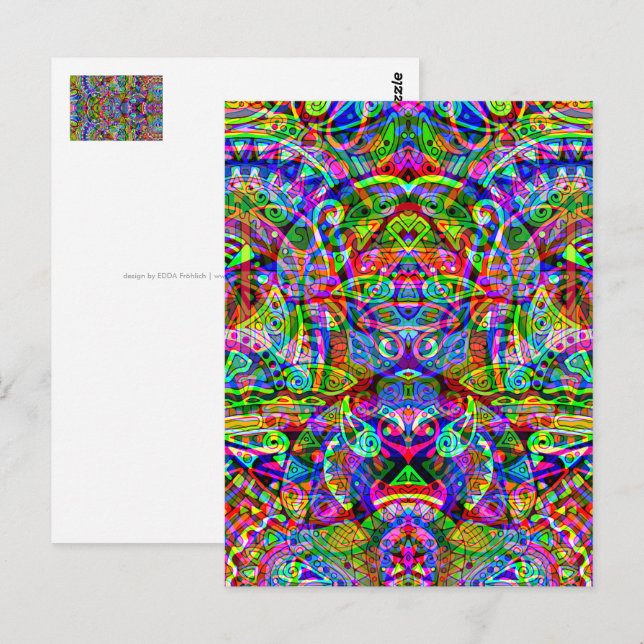 Sketching Fantasy Art - Abstract Neon Shift 3 Postcard (Front/Back)