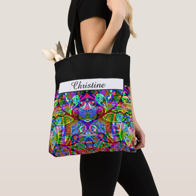 Sketching Fantasy Art - Abstract Neon Shift 3 Tote Bag (Close Up)