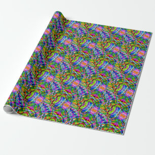 Sketching Fantasy Art - Abstract Neon Shift 3 Wrapping Paper