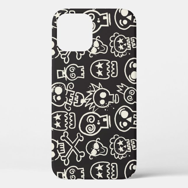 Sketchy Black Skull Seamless Wallpaper Case-Mate iPhone Case (Back)