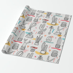 Sketchy Cacti Delight Wrapping Paper