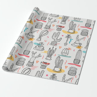 Sketchy Cacti Delight Wrapping Paper