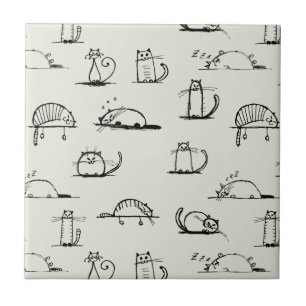Sketchy cats tile