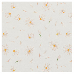 Sketchy daisy flower pattern - floral pattern fabric