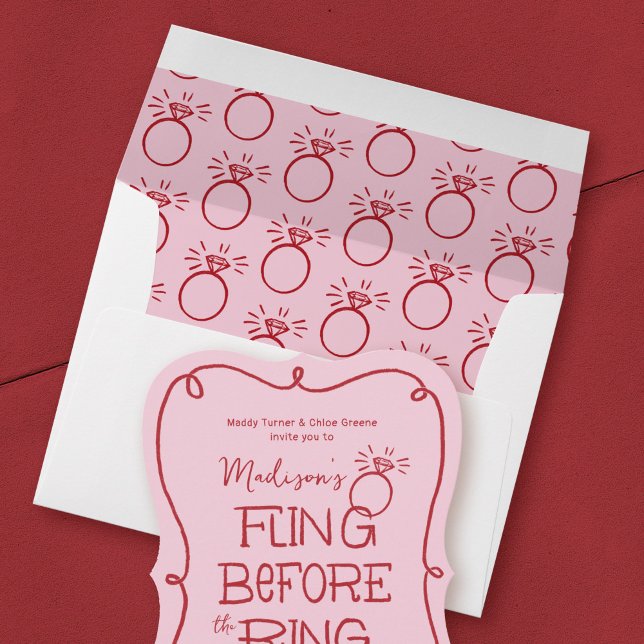 Sketchy Doodle Engagement Ring Bridal Bachelorette Envelope (Creator Uploaded)