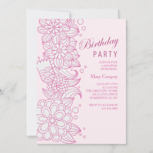 Sketchy Floral Invitation