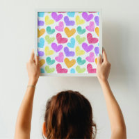 Sketchy pastel love hearts pattern