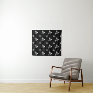 Sketchy Sailboat Pattern Tapestry