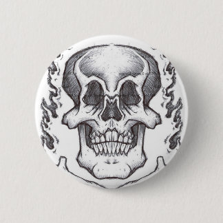 Sketchy Skull 6 Cm Round Badge
