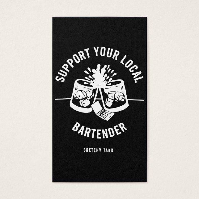 Sketchy Tank Support Your Local Bartender Black Ta (Front)