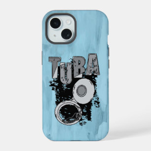 Sketchy Tuba and Text iPhone 15 Case