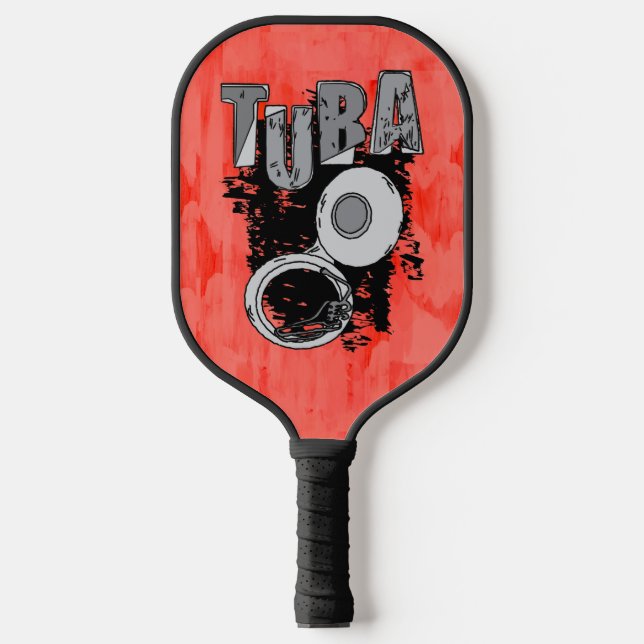 Sketchy Tuba and Text Pickleball Paddle (Front)