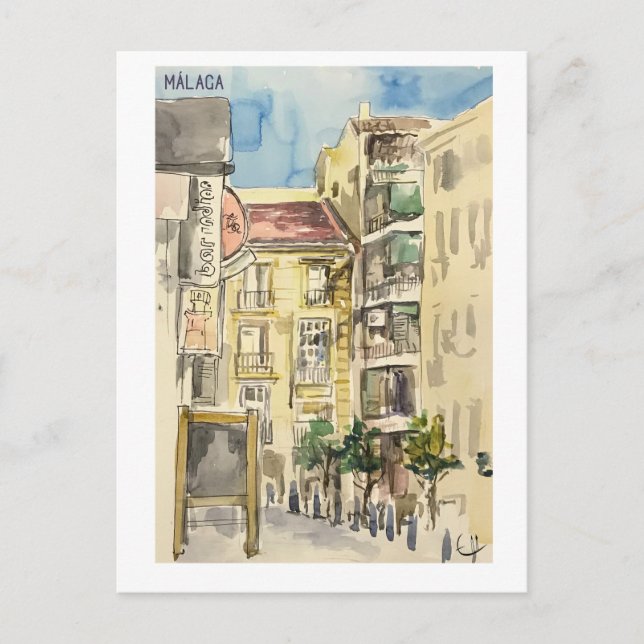 Skethchbook pages. Málaga. centro historico Postcard (Front)