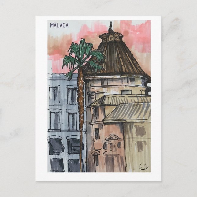Skethchbook pages. Málaga. Markers Postcard (Front)