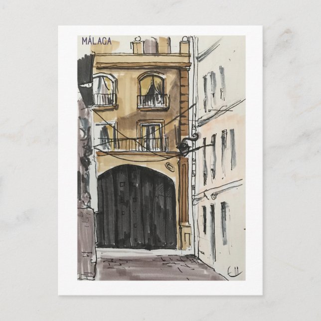 Skethchbook pages. Málaga. Markers Postcard (Front)