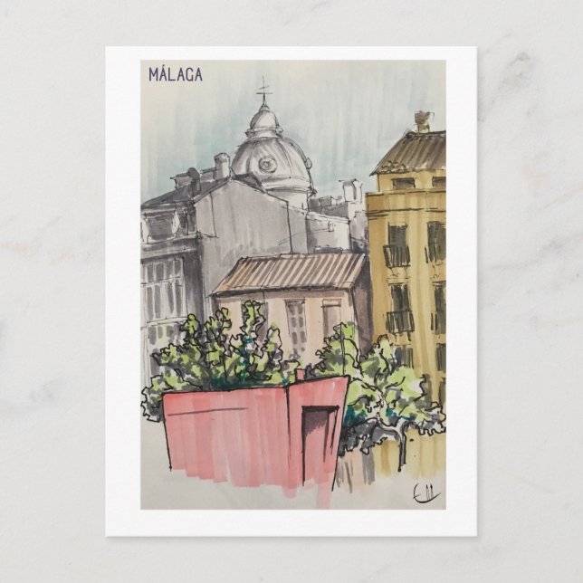 Skethchbook pages. Málaga. Markers Postcard (Front)