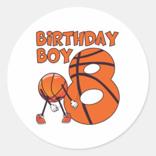 Sketll 8th Birthday Boy Sketll Player 8 Year Old B Classic Round Sticker