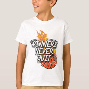 Sketll Apparel - Winners Never Quit - Fire Sketll T-Shirt