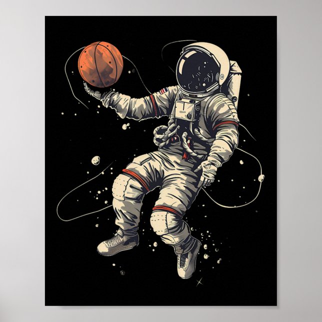 Sketll Artwork Astronaut Lay Up Sketll Player  Poster (Front)