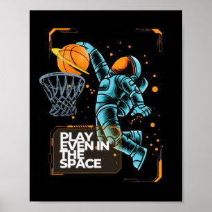 Sketll Astronaut Dunkin Play Sketll Even In Space Poster