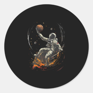 Sketll Astronaut Sketll Hoop Sketll Player Classic Round Sticker
