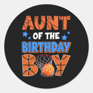 Sketll Aunt Of The Birthday Boy Family Matching  Classic Round Sticker