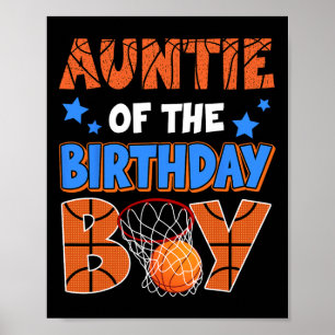 Sketll Auntie Of The Birthday Boy Family Matching  Poster