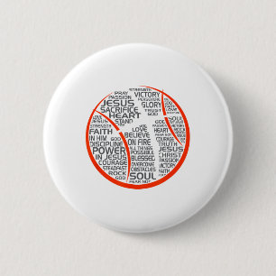 Sketll Christian Athlete Jesus 6 Cm Round Badge
