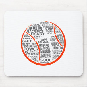 Sketll Christian Athlete Jesus Mouse Pad
