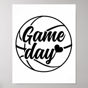 Sketll Game Day Sports Bll Coach Sketll Player Poster