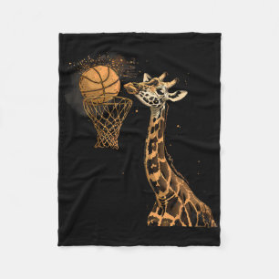 Sketll Giraffe Slam Dunk Sketll Player Animal Art Fleece Blanket