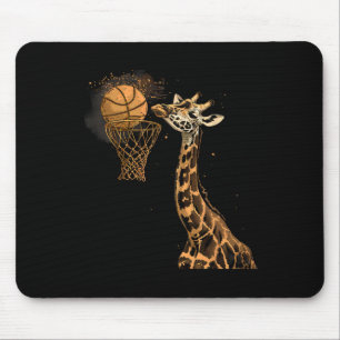 Sketll Giraffe Slam Dunk Sketll Player Animal Art Mouse Pad
