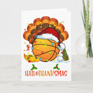Sketll Halloween And Merry Christmas Happy Halloth Card