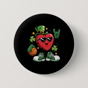 Sketll Heart St Patrick Day Valentine Shamrock Iri 6 Cm Round Badge