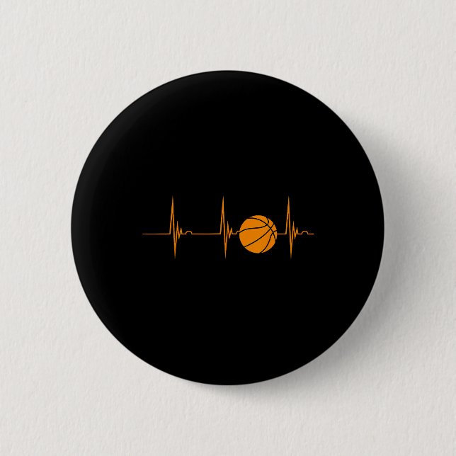 Sketll Heartbeat Ekg Pulse Sports Playing Sketll  6 Cm Round Badge (Front)
