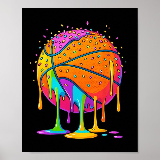 Sketll Ice Cream Drip For Girls Boys Youth Sketll  Poster (Front)