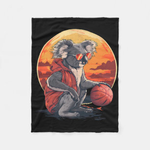 Sketll Koala Animal Art Sketll Player Sunset Fleece Blanket