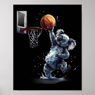 Sketll Koala Slam Dunk Sketll Lover Animal Art  Poster